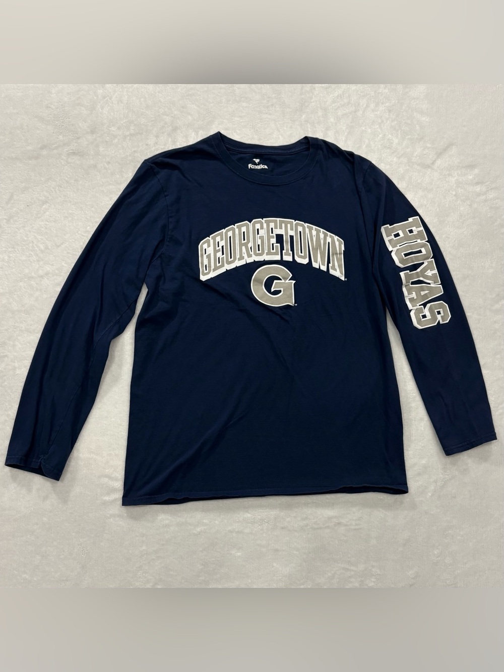 NCAA Georgetown University Hoyas Navy Blue Long Sleeve T-Shirt Men’s Size L